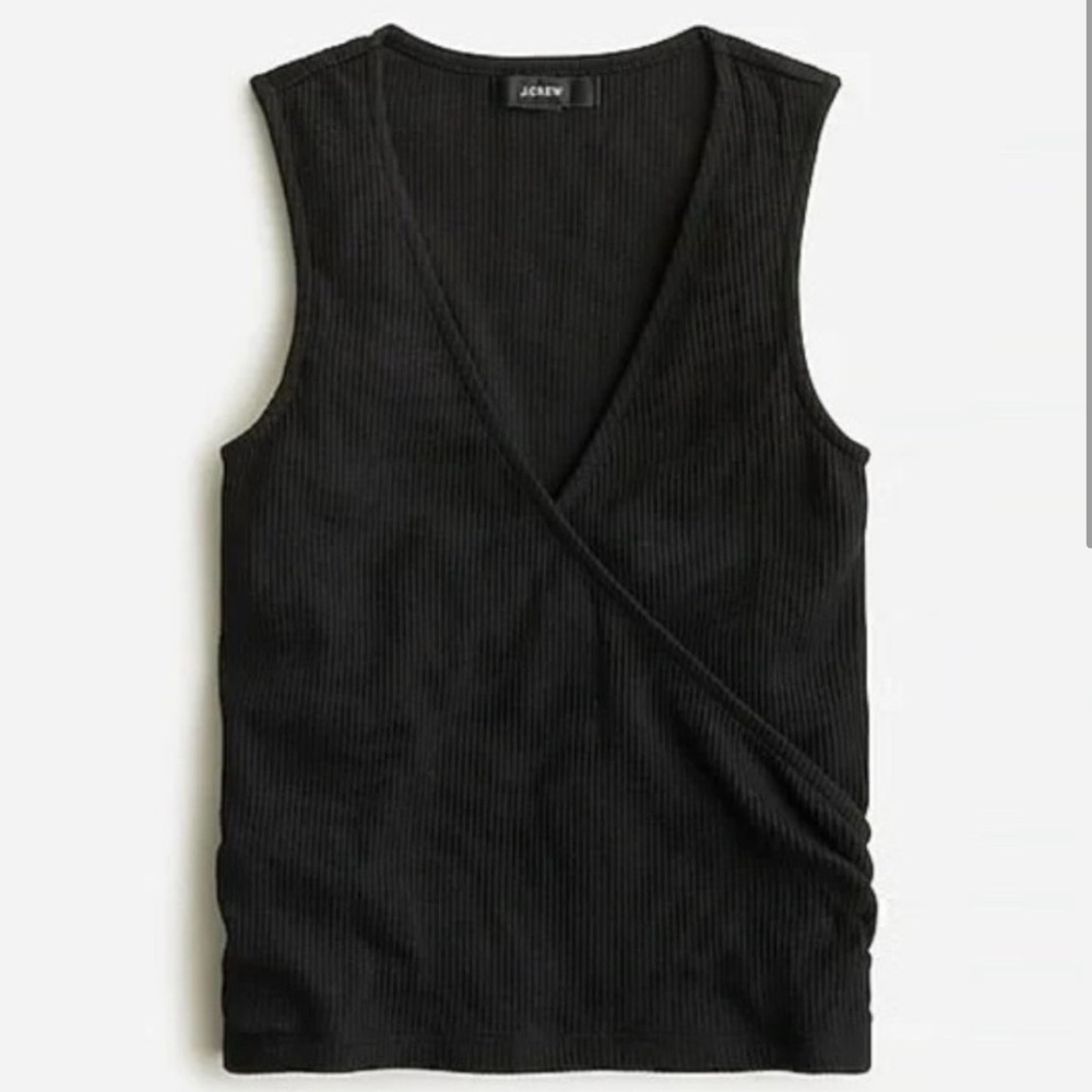 J. Crew ruched wrap top in vintage rib, NWT